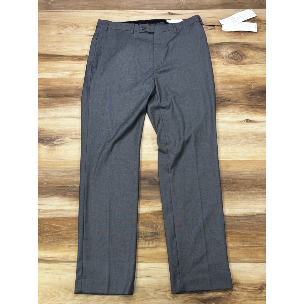 Calvin Klein Dress Pants 36x32 Jerome Slim Fit Grey Stretch Polyester Blend